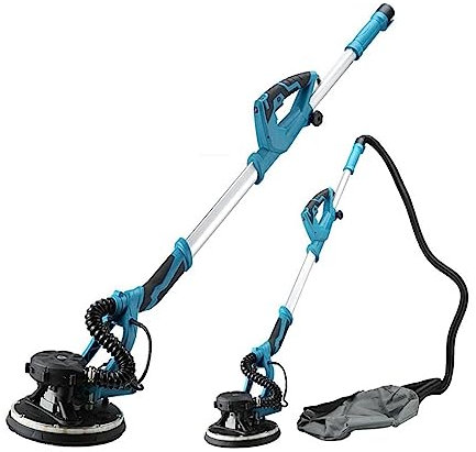 Máquina pulidora y bruñidora, Lijadora eléctrica de paneles de yeso, máquina lijadora pulidora sin polvo, pulidora de masilla de pared con luz Led portátil Para granito, baldosas y suelos de cemento