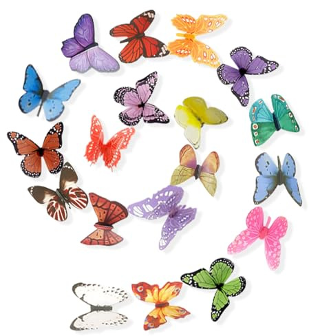 108PCS 3D Butterflies Wall Stickers Decorations DIY Butterflies Wall Art Decora, Colorful Butterflie Crafts Sticker for Bedroom Decoration Wedding Birthday