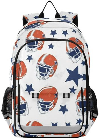 Kids Laptop Backpack American Football Helmets High Middle School Casual Daypack Daily Travel Laptop Bag