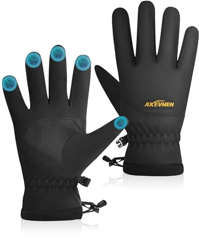 AXEVMEN wasserdichte Winterhandschuhe Herren Damen,Touchscreen
