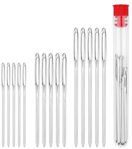 NUTTDOO Large Eye Blunt Needles,15 PCS Hand Sewing Needles Yarn Knitting Needles,3 Sizes.