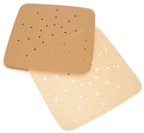OSALADI Papier Sulfurisé Résistant à L'huile Pour Friteuse à Air 24,5 Cm x 200 Feuilles En Papier Alimentaire Naturel Antiadhésif Cuisson Four Micro-ondes Nettoyage Facile