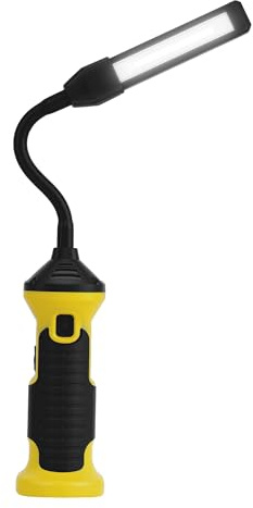 Mcbazel Lampe de Travail Rechargeable COB, 3 Modes, Lampe de Poche d'Atelier 360° Flexible, Lampe d'Inspection COB avec Base Magnétique pour Garage, Camping et Urgences