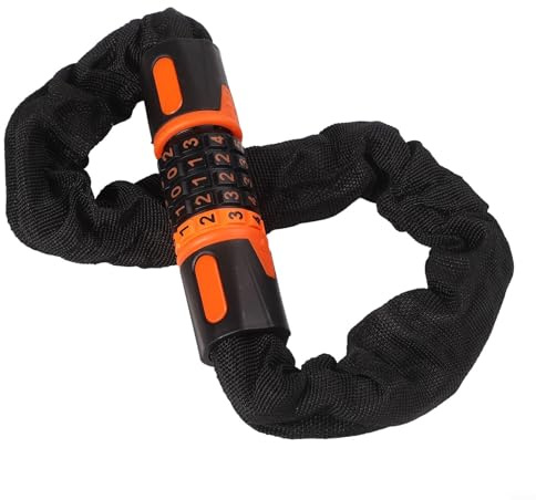 Candado de cadena de combinación de cinco dígitos resistente a la intemperie y a los cortes para motocicletas, seguridad fiable para todos tus viajes (0,6 m)