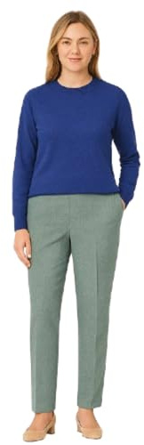 Inspire Me Ladies Womens Half Elasticated Waist Work Trousers Machine Washable Casual Stretch Trousers with Pockets Pants (Sage Green, 16 W 29 L)