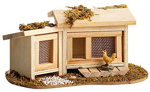 MaMeMi Pollaio e Conigliera [circa 6 cm di altezza, 14 cm di larghezza, 8 cm di profondità, fatto a mano], Accessori per Presepe, Forniture per Presepe/Accessori per Presepi/Animali del Presepe
