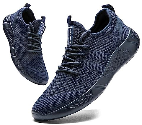 BUBUDENG Men's Trainers Fashion Sneakers Walking Casual Running Shoes Gym Sport Tennis Shoes,Blue,10 UK(Label Size: 45)