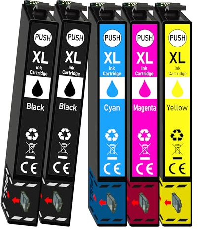 5er Set Druckerpatronen kompatibel für Epson 405XL Patronen Workforce WF-7310 WF-7830 WF-7835 WF-7840 WF-7835 Workforce Pro WF-3820 WF-3825 WF-4820 WF-4825 WF-4830
