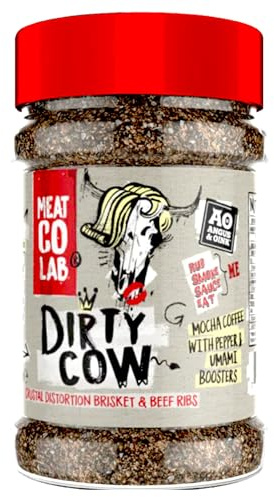 DIRTY COW BEEF BBQ RUB | Maximum Crustal Distortion & Super Bark Power | Perfect for Brisket & Beef Ribs | Fresh Coffee, Javanese Sugar, Chipotle & More | GLUTEN FREE | Unmatched Flavor Force | 220g