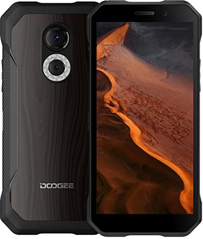 DOOGEE Android 12 Outdoor Handy ohne Vertrag S61 PRO, Helio G35 2,3 GHz 6GB+128GB, 48MP Nachtsichtkamera, IP68 Smartphone Robustes, Wasserdicht, 6,0’’ HD+ Bildschirm, DUAL SIM, GPS NFC Holzmaserung