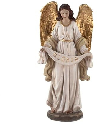 DRW Figura Angel Gloria Resina Pintada a Mano 20 cm