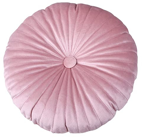 LANFIRE Cojín Redondo de Calabaza - Decorativo para Piso, Silla, Sofá y Cama (35CM, Pink)