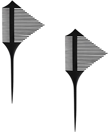 Professioneller Färbekamm Strähnchen Strähnenkamm 2 Stücke Färben Haarkamm Hitzebeständiger Antistatischer Kamm Nadelstielkamm Carbon für Barbier Haarstyling Salon Haaren Für Barbier