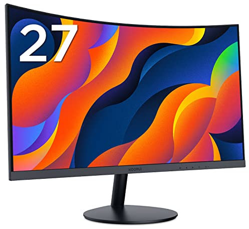 KOORUI Ecran PC Incurvé 27 Pouces FHD Écran Moniteur, 1800R, VA, 75Hz, HDMI,VGA, Soin des Yeux, réglage de l'inclinaison