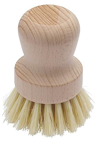 Brosse Vaisselle et Légumes en Bois Format Boule pour Une Prise Facilitée dans la Paume de la Main