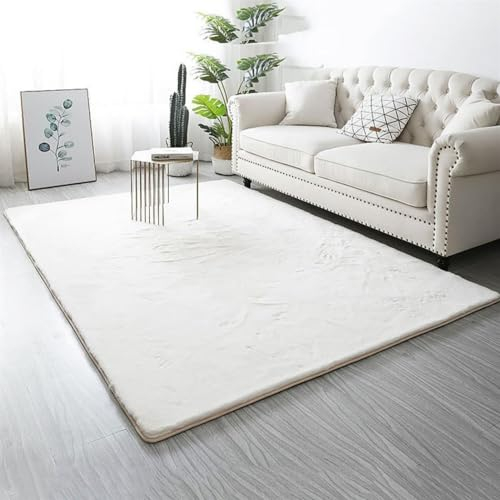 Guetto Hochflor Teppich - Comfy Taupe - Shaggy - Modern - Wohnzimmer, Esszimmer, Schlafzimmer - Fellteppich - Modern Kunstfell Carpet für Schlafzimmer,Beige,60x120 cm