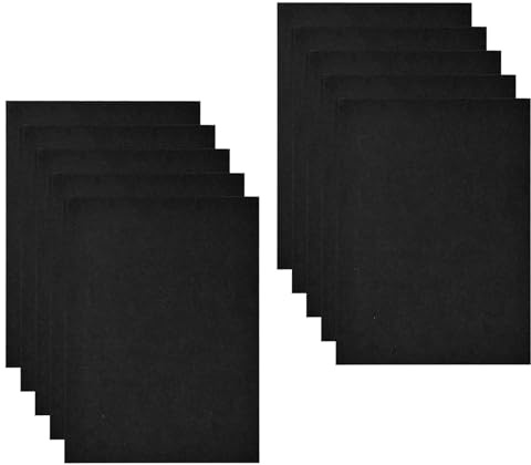 Lot de 10 Chemise Cartonnée A4 avec Rabat, Pochette de Classement en Papier Kraft, Dossier Carton A4, Chemise de Presentation, Pochette de Fichier Rapport pour Bureau Maison Scolaire (Noir)
