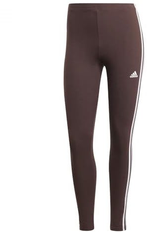 adidas Donna Essentials 3-Stripes High-Waisted Single Jersey Leggings, Shadow Brown, S