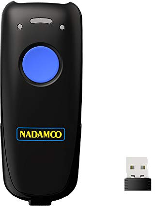 NADAMOO Wireless Barcode Scanner Compatible with Bluetooth Function, 2.4G Wireless & Wired 3-in-1 Bar Code Scanner Portable USB CCD Reader, Work with iPhone iPad Android Windows Mac OS-Dark Blue
