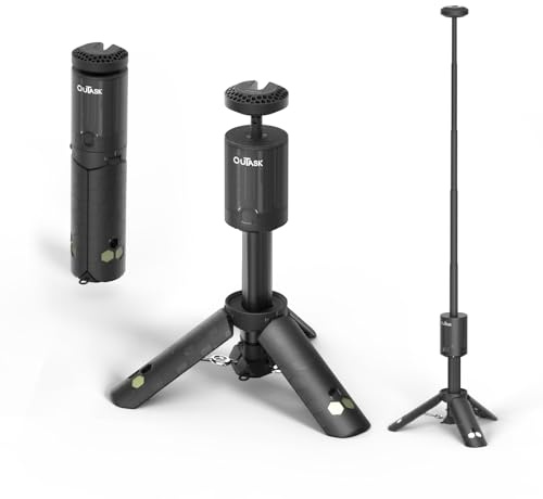 Outask Lampada da campeggio telescopica, lanterna magnetica pieghevole da campeggio con batteria da 12000 mAh, torcia telescopica impermeabile IPX6/IPX7, lampada da campeggio per emergenza, campeggio