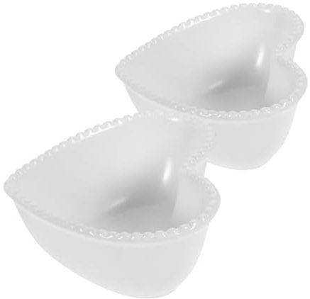2pcs Sweet Heart Dessert Plate Heart Bowl Ceramic Creme Brulee Bowl Heart Shaped Soup Bowl Heart Shaped Cereal Bowl Dessert Bowl Heart Shaped Bowls Ceramic Oven Bowl White Ceramics