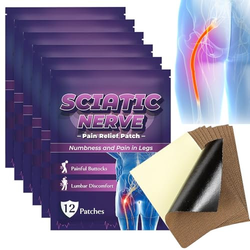 LYPPUL Sciatica Pain Relief Patches, 72 Pcs Sciatica Pain Relief Products, Sciatic Nerve Pain Relief Patch, Relieve Buttock Pain, Thigh Hemp & Calf Numbness