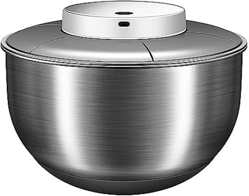 Genérico Centrifugadora de Ensalada Eléctrica, Secadora de Lechuga Automática 4,8 L, Lavadora de Ensalada Acero Inoxidable, Recargable USB, para Verduras, Lechugas, Frutas y Hortalizas