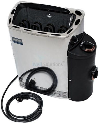 Well Solutions Saunaofen Scandia Mini 3,6 kW, integrierte Steuerung seitlich, mit Kabel und Stecker, steckerfertig, ohne Steine