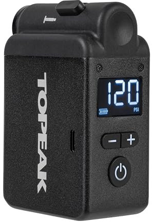 Topeak E-Booster - Pompa elettrica digitale con manometro digitale, per pneumatici da bicicletta, colore: nero