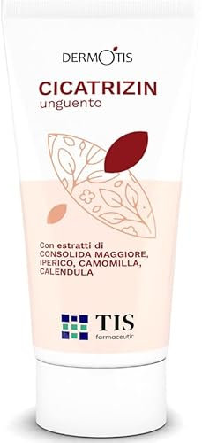 TIS Cicatrizin Unguento Crema Cicatrizzante 50ml Guarigione Rapida per Ferite, Scottature, Irritazioni, Post-Tatuaggio – Calendula e Iperico – Lenitiva e Rigenerante Pelle Sensibile, anche per Bambini