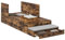 vidaXL Stauraumbettgestell Geräucherte Eiche 80X200 cm Holzwerkstoff Reichlich Stauraum Modernes Design Einfache Montage Innen Schlafzimmermöbel Stylisch Robust Erwachsene Kompakt