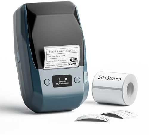 NIIMBOT M2 Label Maker with Tape 2Inch Thermal Transfer Support Color Ribbon Printing Bluetooth Sticker Printer for Office Small Business School Home Cable Storage, Compatible with Phones & PC, Blue