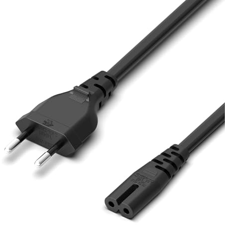Mezelon 3m Cable de Alimentación Enchufe Tipo C Euro a C7 (Euro 8) - Compatible con Cargadores de Patinete Xiaomi, Segway-Ninebot, GoTrax – para Dispositivos de Hogar y Oficina