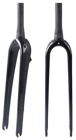 FKXSXAZ Horquilla rígida de Fibra de Carbono Bicicleta de Carretera Gravel 700C, QR 9 x 100 mm, Tubo Recto/cónico de 1-1/8, 28,6 mm, Delantera rígida para neumáticos 55C, fre