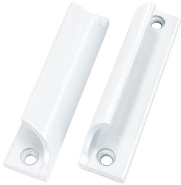 SOVYTH 2 pezzi Maniglia della Porta del Balcone Maniglia per Porta Scorrevole Bianco con Viti per Porte Finestre Cassetti Cucina