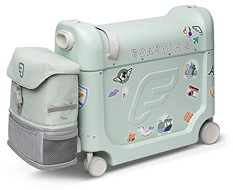 Stokke JetKids Reiseset, Green - Enthält den BedBox Aufsitzkoffer & das BackPack - Ideal für Kinder von 2-7 Jahren (bis 35 kg)