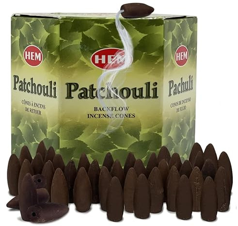 Patchouli - Coni di incenso a riflusso per cascate, fontane di fumo aromatiche