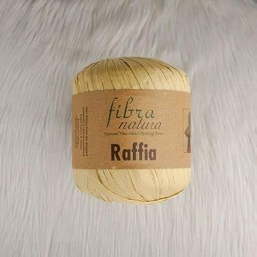 Fibra Natura Raphia Naturel en Cellulose, Fil de Macramé, Cordon en Papier, 40 g, 90 m, pour Panier et Décoration d'Intérieur, Écologique (02)