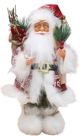 iSpchen Stående jultomtefigur realistisk jultomtedocka stående jultomte med presentpåse traditionell jultomtefigur stående jultomtefigur jultomtefigur jultomtar jultomtar julmodell