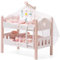 ROBOTIME Puppen-Etagenbett aus Holz, Puppenbetten, umbaubares Bett mit Leiter und Bettzeug, für 18 Zoll große stapelbare Puppenbetten, perfektes Puppenzubehör, Geschenk für Kinder (Rosa)