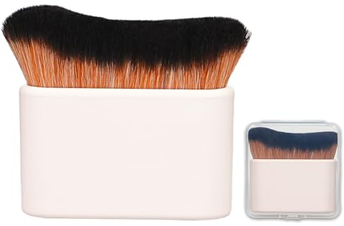 Self Tanner Brush,Large Body Makeup Brush, Kabuki Brush for Face and Body,Self Tanning Applicator for Leg Makeup,Bronzer,Lotion,Cream and Powder,Vegan Synthetic Bristles with Travel Case.Pink White