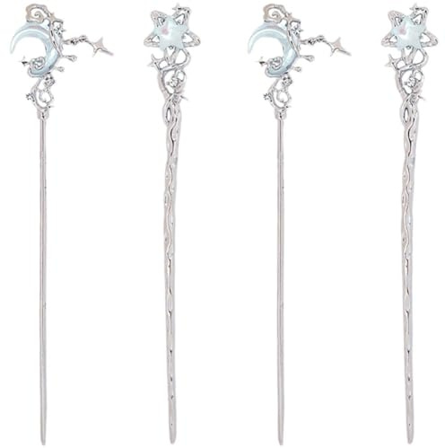 Glixoft 4 Pezzi Bastoncini per Cinesi Bacchette per Vintage Fermagli per con Nappe Accessori per Hanfu per Decorazioni per per Ragazze