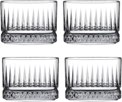 Premium Quadratische Glas Schalen 4er Set 235ml, Kristall Dessertschalen Glas BLEI FREI Eisbecher, Glasschalen Deko, Dessertbecher Eis und für Obst Vorspeise Pudding Schalen, Glass Dessert Bowls