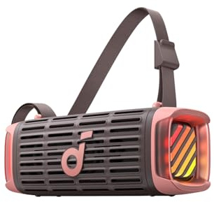 soundcore Boom 3i by Anker – Robuster Outdoor Lautsprecher, Bluetooth Lautsprecher, wasserdicht IP68, 50W BassUp™ 2.0 Sound, BT 5.3, 16h, Lichtshow + TWS-Stereo, Kayak, Angeln, Campen (Wüstenrose)