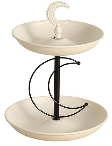Plato de Frutas de Doble Capa, Soporte para Aperitivos Y Té, Moderna de Múltiples para