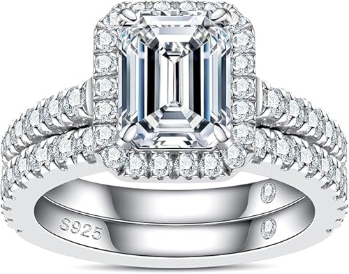 aomoso Damring - 3CT Moissanite Ring - med certifikat, silver 925, jadeit storlek, färg D, klass VVS1, Lämplig för: Datum/varje dag/bröllop/födelsedag