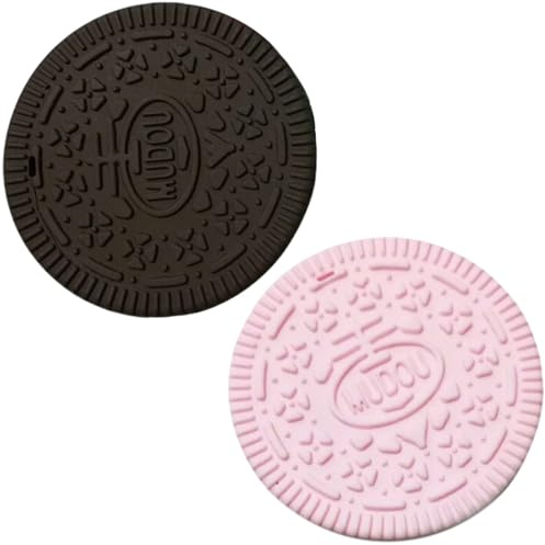 2 Pack Sensory Chew Necklace for Kids, Food Grade Silicone Chewy Toys for Autistic Children, ADHD, Oral Motor Stim, Durable Safe Chewelry for Boys and Girls (Strawberry & Chocolate)