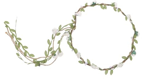 HOLIDYOYO Blomsterkrans med Vinranka och Flytande Band Boho Festival Huvudbonad för Kvinnor Bröllopshårband och Älvblomskrona för Brudtärnor och Fotografering