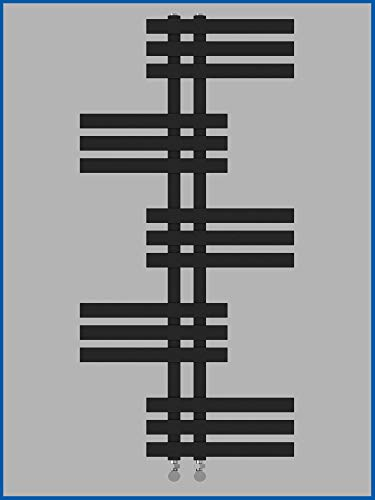 Designbadheizkörper ELFIE Schwarz Anthrazit 1600 x 600 mm. Handtuchtrockner Handtuchwärmer