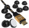 EAZY CASE 12x Kabelclips zur Kabelbefestigung, elastisch & selbstklebend I Kabel Befestigungsclips, Kabelhalter für Kabelmanagement, flexibel, Schwarz